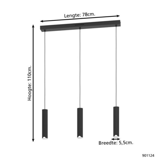 Lâmpada Suspensa EGLO Balamorta-Z LED Regulável com Comando