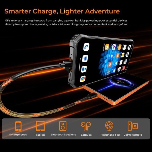Oukitel G6 4G 8GB 6.52" 256GB Arancione Batteria 10600mAh