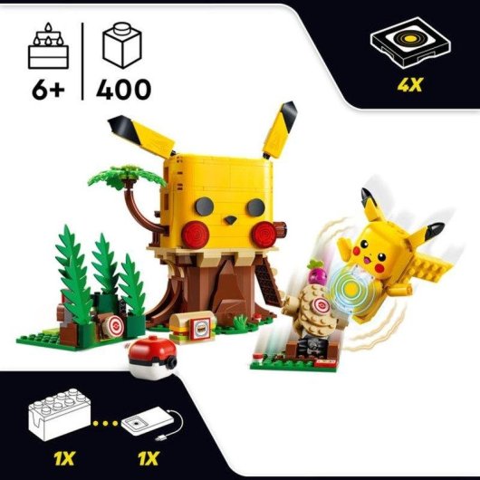 LEGO Pokémon Smart Play Pikachu y Casa de Entrenamiento 72164 400 piezas