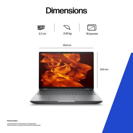 Ordinateur portable HP ZBook Fury 16 Intel Core Ultra 9 64GB 1TB SSD RTX 5000 Ada Windows 11 Pro