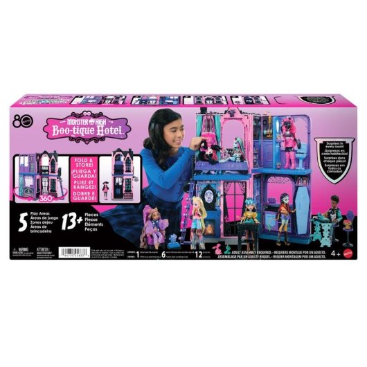 Casa de muñecas Monster High Hotel Buuuutique multicolor 750 mm con 13 accesorios