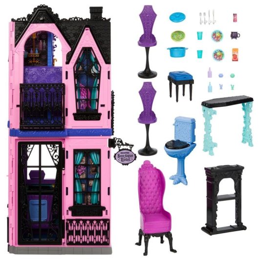Casa de muñecas Monster High Hotel Buuuutique multicolor 750 mm con 13 accesorios