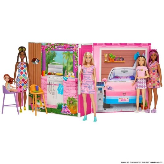 Barbie Puppenhaus Getaway House faltbar mit 4 Bereichen und Zubehor