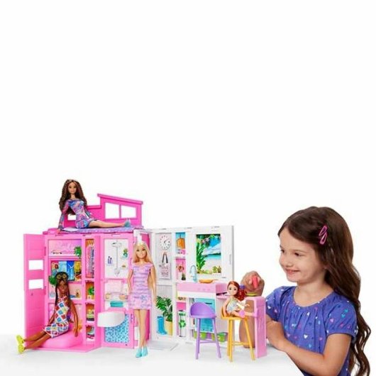 Barbie Puppenhaus Getaway House faltbar mit 4 Bereichen und Zubehor