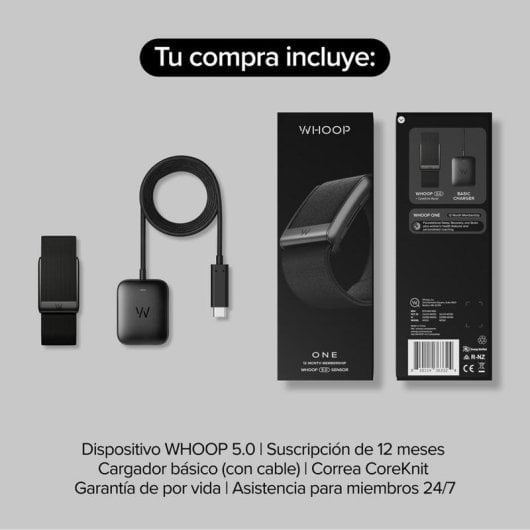 Pulsera de actividad WHOOP One Negro Hasta 14 días autonomía VO2 máx AI coach