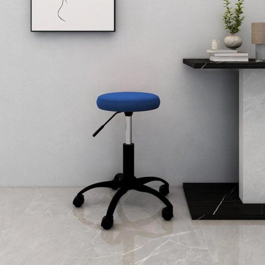 Silla de Oficina VidaXL 333178 Giratoria Azul Acolchada