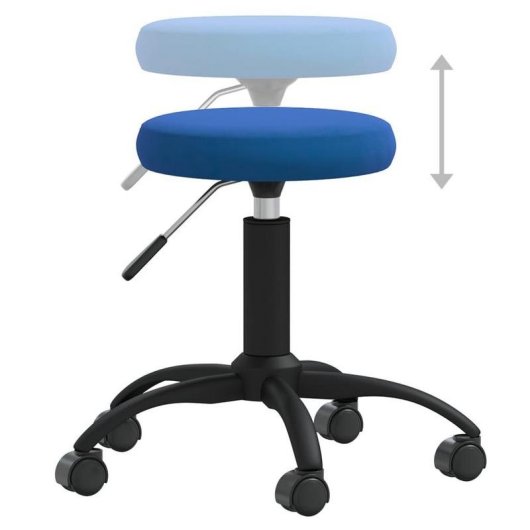 Silla de Oficina VidaXL 333178 Giratoria Azul Acolchada