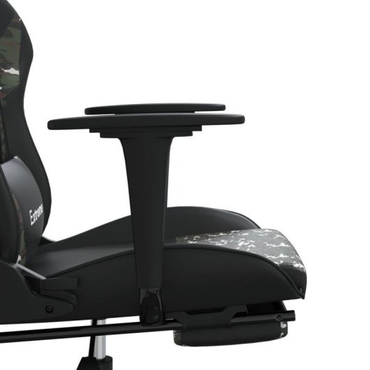 Silla Gaming VidaXL Cuero Sintético con Función de Masaje Negro
