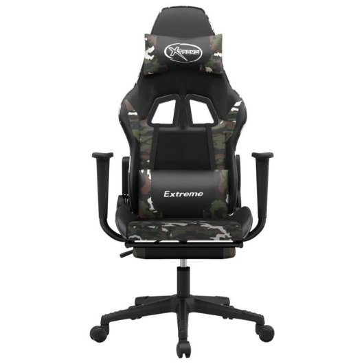 Silla Gaming VidaXL Cuero Sintético con Función de Masaje Negro
