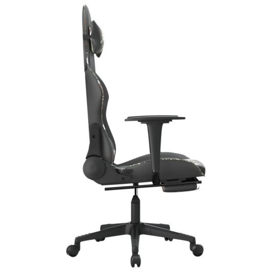 Silla Gaming VidaXL Cuero Sintético con Función de Masaje Negro