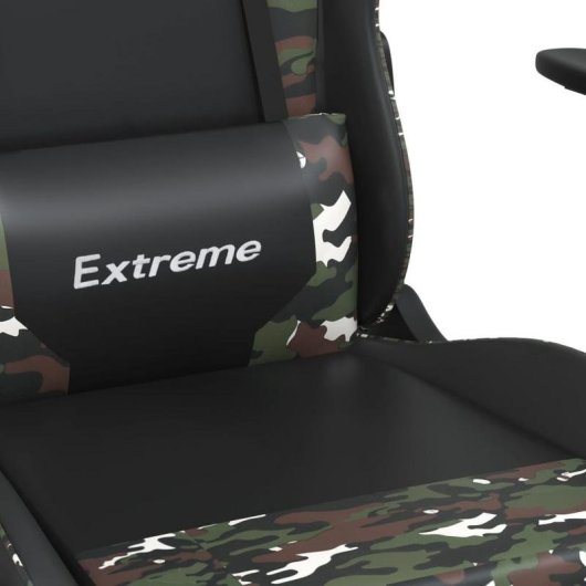Silla Gaming VidaXL Cuero Sintético con Función de Masaje Negro