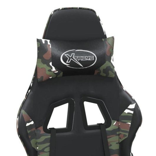 Silla Gaming VidaXL Cuero Sintético con Función de Masaje Negro