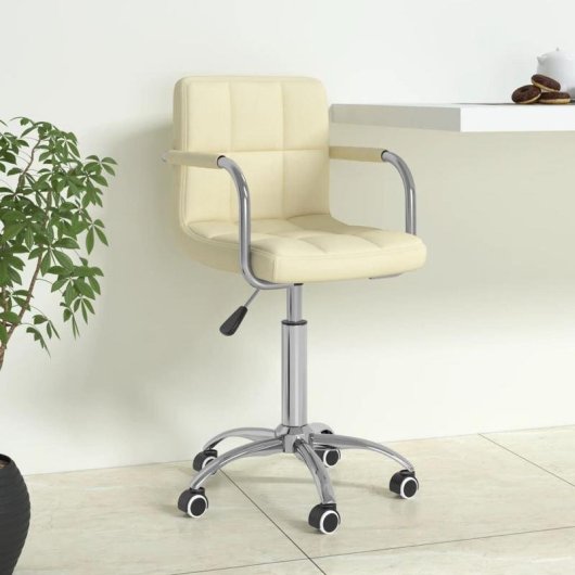 Chaise de bureau VidaXL 334669 Creme avec levage gaz