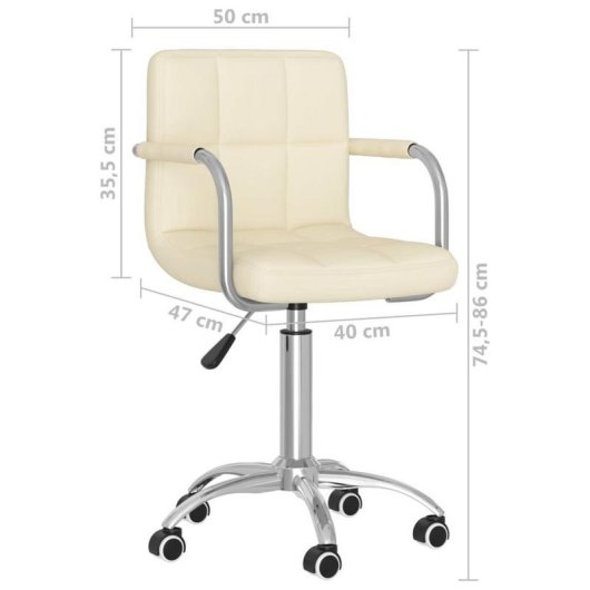 Chaise de bureau VidaXL 334669 Creme avec levage gaz
