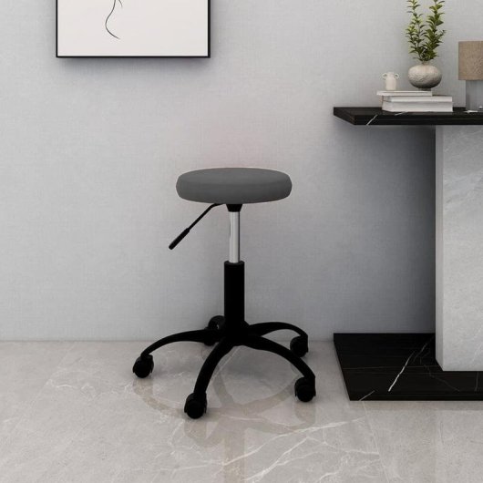 Chaise de bureau VIDAXL 333175 Gris ajustable velours acier