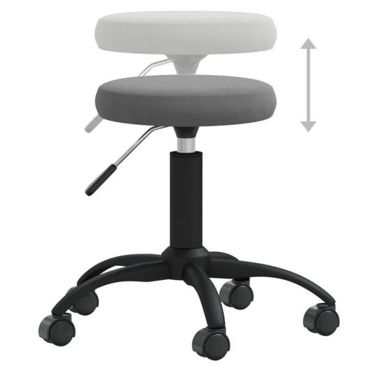 Chaise de bureau VIDAXL 333175 Gris ajustable velours acier