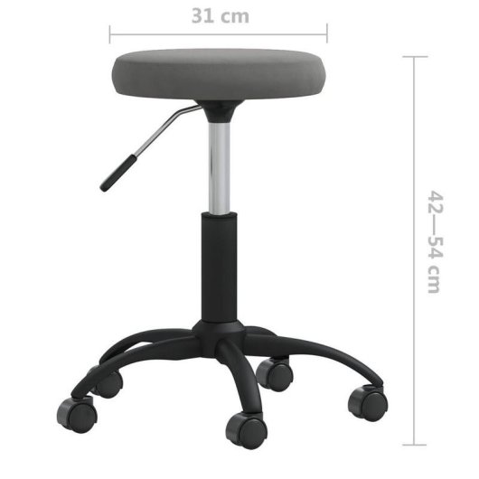 Chaise de bureau VIDAXL 333175 Gris ajustable velours acier