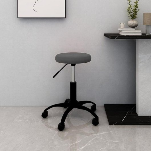 Chaise de bureau VIDAXL 333175 Gris ajustable velours acier