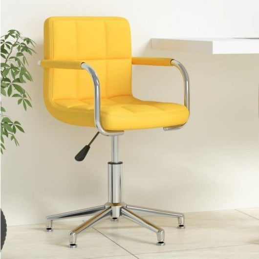 Chaise de bureau VidaXL 334736 pivotante réglable polyester jaune