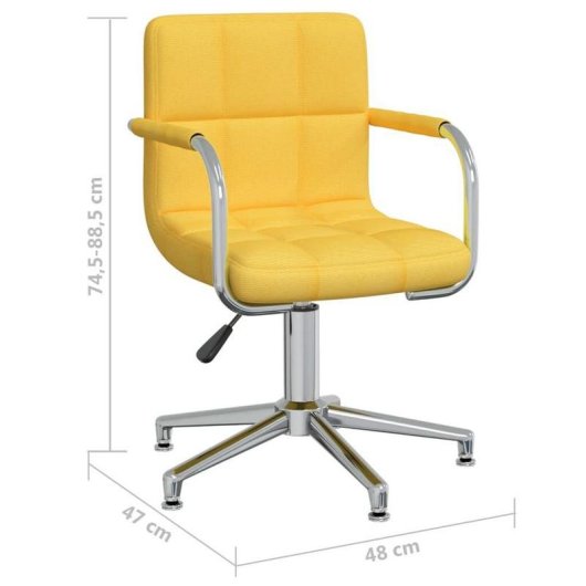Chaise de bureau VidaXL 334736 pivotante réglable polyester jaune