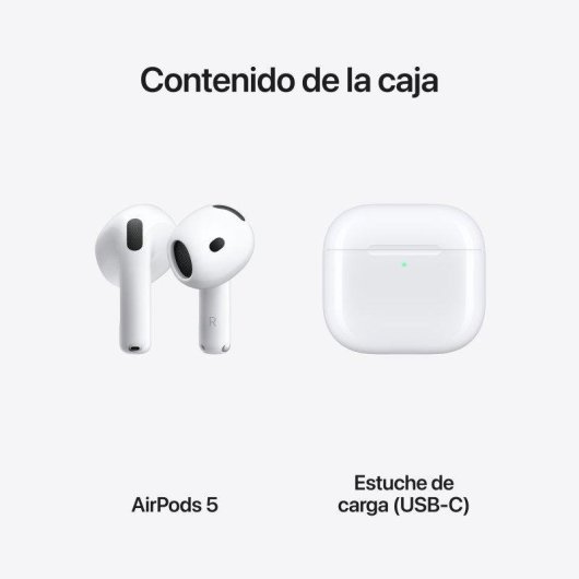 Apple AirPods 5 inalámbricos Bluetooth con Cancelación Activa de Ruido USB-C Blancos