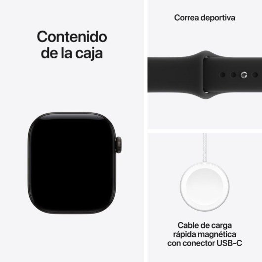 Apple Watch Series 12 GPS 42mm Caja de Aluminio Negra con Correa Deportiva Negra S/M