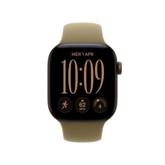 Apple Watch Series 12 GPS 42mm Caja de Aluminio Bronce Oscuro con Correa Deportiva Oliva M/L