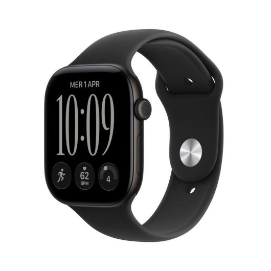 Apple Watch Series 12 GPS 46mm Caja de Aluminio Negra con Correa Deportiva Negra S/M