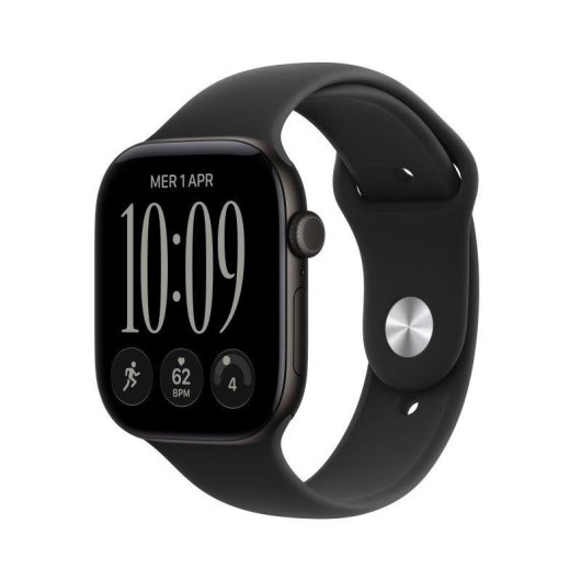 Apple Watch Series 12 GPS 46mm Caja de Aluminio Negra con Correa Deportiva Negra S/M
