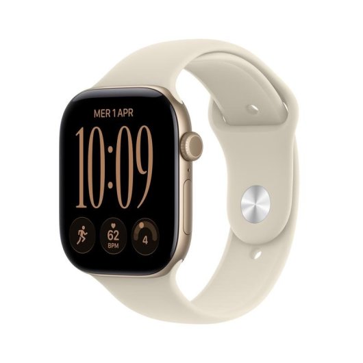 Apple Watch Series 12 GPS 46mm Caja de Aluminio Dorado Claro con Correa Deportiva Arena S/M