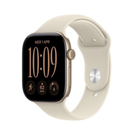 Apple Watch Series 12 GPS 46mm Caja de Aluminio Dorado Claro con Correa Deportiva Arena S/M
