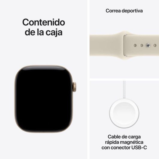 Apple Watch Series 12 GPS 46mm Caja de Aluminio Dorado Claro con Correa Deportiva Arena S/M