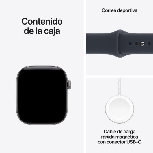 Apple Watch Series 12 GPS + Cellular 42mm Caja de Aluminio Gris con Correa Deportiva Azul Marino S/M