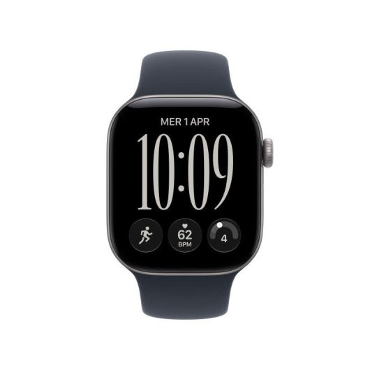 Apple Watch Series 12 GPS + Cellular 42mm Aluminium Grijs met Navy Blauwe Sportband M/L