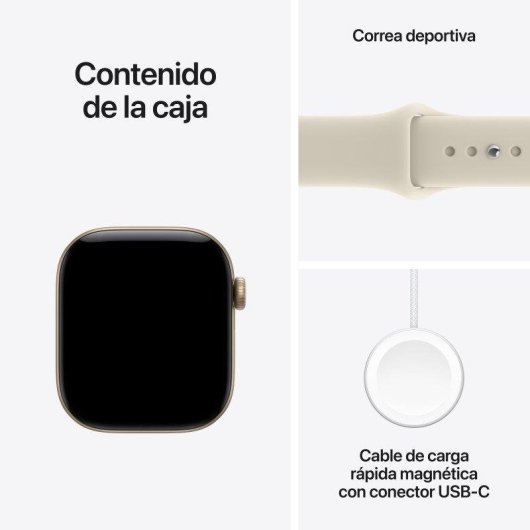 Apple Watch Series 12 GPS + Cellular 42mm Caja de Aluminio Dorada con Correa Deportiva Arena S/M