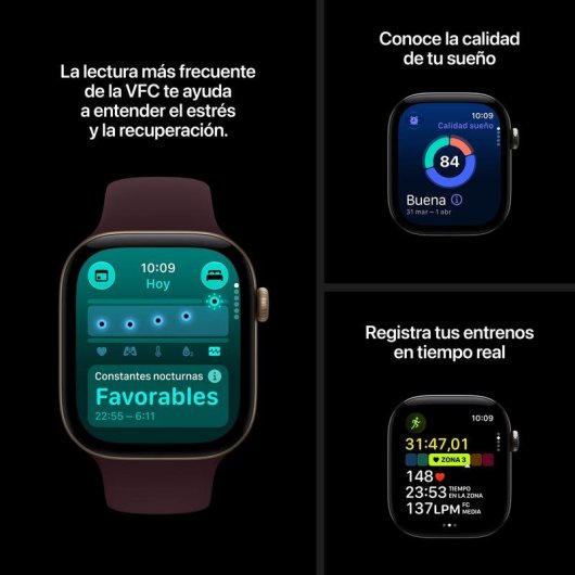 Apple Watch Series 12 GPS + Cellular 46mm Caja de Aluminio Gris con Correa Deportiva Azul Marino M/L