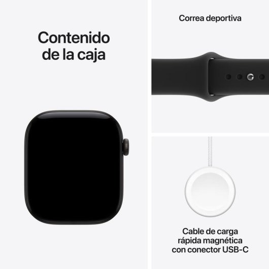 Apple Watch Series 12 GPS + Cellular 46mm Caja de Aluminio Negra con Correa Deportiva Negra S/M