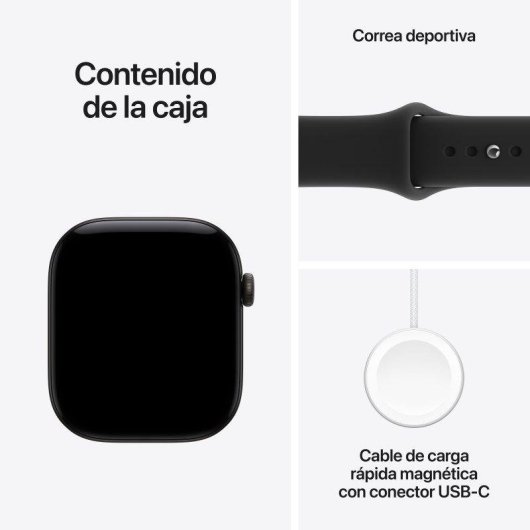 Apple Watch Series 12 GPS + Cellular 46mm Caja de Aluminio Negra con Correa Deportiva Negra M/L