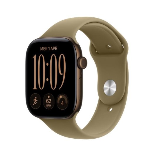 Apple Watch Series 12 GPS + Cellular 46mm Caja de Aluminio Bronce con Correa Deportiva Oliva M/L