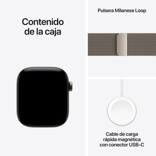 Apple Watch Series 12 GPS + Cellular 42mm Caixa Titânio Natural Bracelete Milanese Loop
