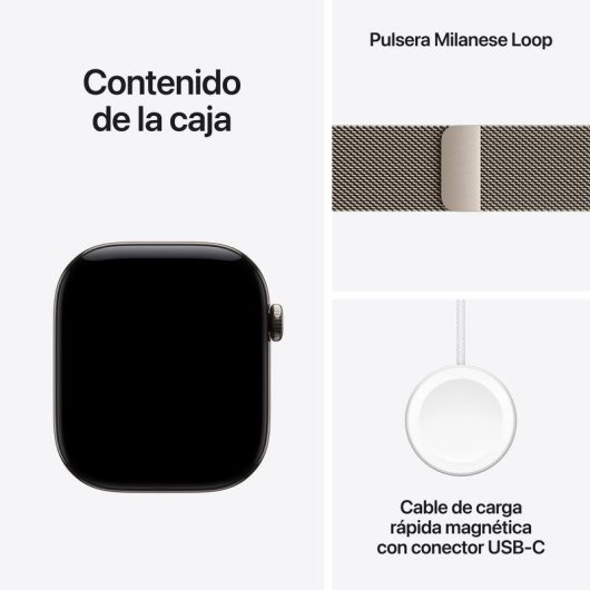 Apple Watch Series 12 GPS + Cellular 46mm Caja de Titanio Natural con Correa Milanese Loop Natural M/L