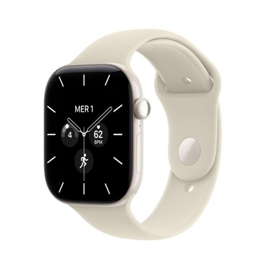 Apple Watch Series 12 GPS + Cellular 46mm Boîtier Céramique Blanc avec Bracelet Sport Sable M/L