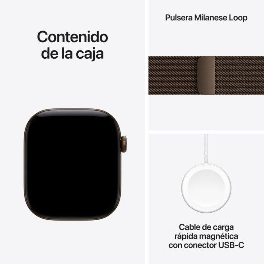Apple Watch Series 12 GPS + Cellular 46mm Caja de Aluminio Bronce con Correa Milanese Loop Bronce M/L