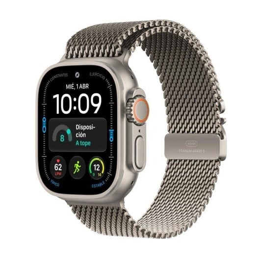 Apple Watch Ultra 4 GPS + Cellular 49mm Caja de Titanio Natural con Correa Milanese Loop Titanio M/L