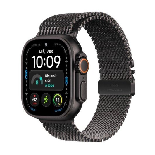 Apple Watch Ultra 4 GPS + Cellular 49mm Caja de Titanio Negra con Correa Milanese Loop Negra M