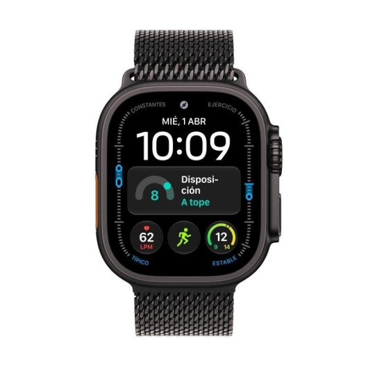 Apple Watch Ultra 4 GPS + Cellular 49mm Caja de Titanio Negra con Correa Milanese Loop Negra M