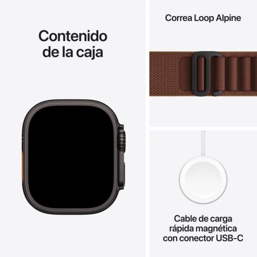 Apple Watch Ultra 4 GPS + Cellular 49mm Caja de Titanio Negra con Correa Loop Alpine Borgoña M