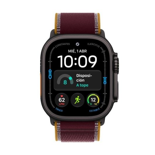 Apple Watch Ultra 4 GPS + Cellular 49mm Negra con Correa Loop Trail Burdeos M/L