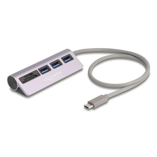 Hub USB DeLock 64292 USB-C a 3 puertos USB 3.0 y ranuras SD/MicroSD