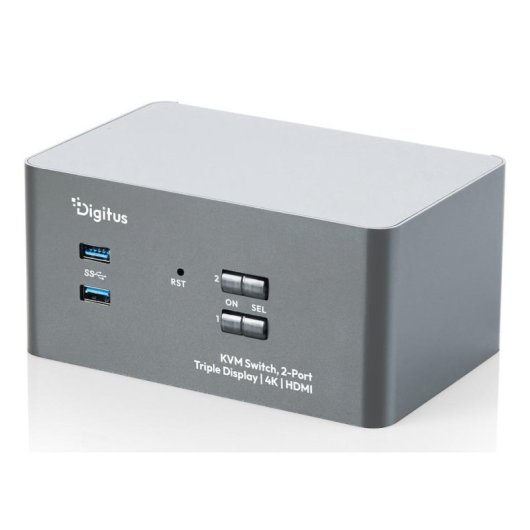 Commutateur KVM Digitus DS-12863 Triple Écran 4K HDMI USB